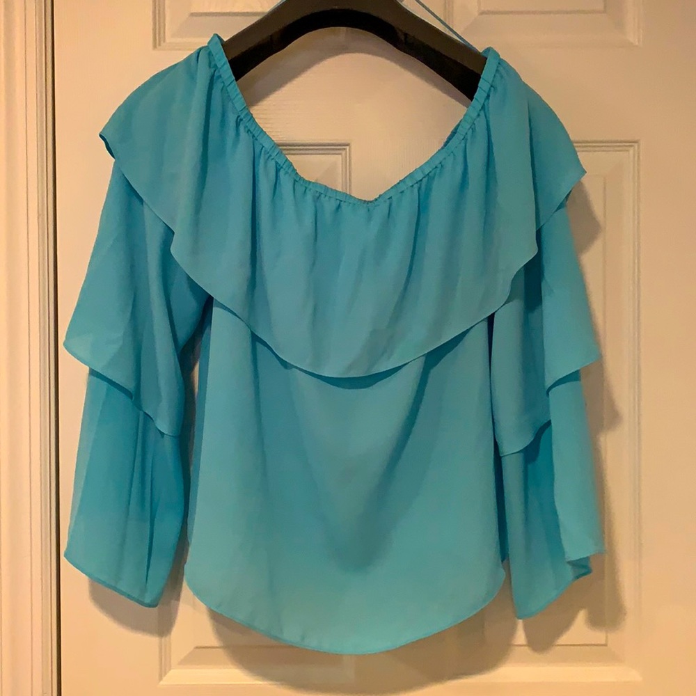 Off Shoulder Teal Blouse